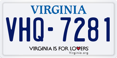 VA license plate VHQ7281