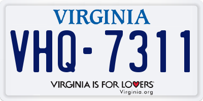 VA license plate VHQ7311