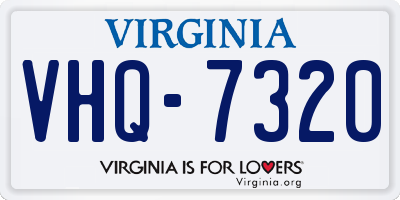 VA license plate VHQ7320