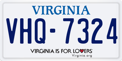 VA license plate VHQ7324