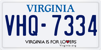 VA license plate VHQ7334