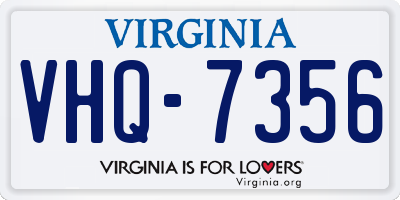 VA license plate VHQ7356