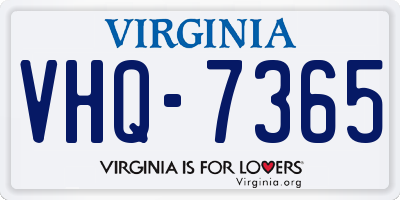 VA license plate VHQ7365