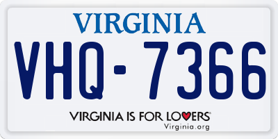 VA license plate VHQ7366