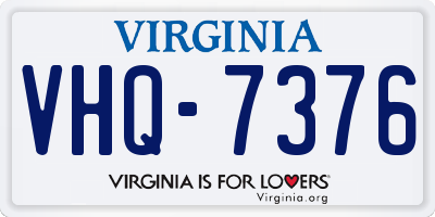 VA license plate VHQ7376