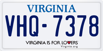 VA license plate VHQ7378
