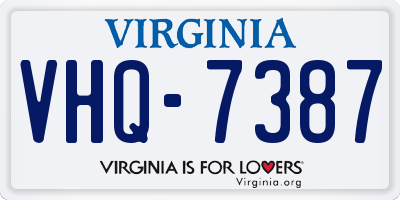 VA license plate VHQ7387