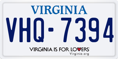 VA license plate VHQ7394
