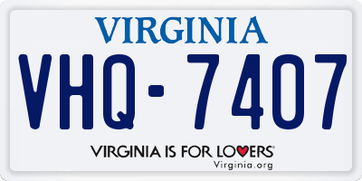 VA license plate VHQ7407