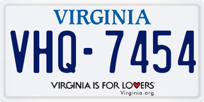 VA license plate VHQ7454