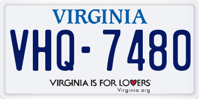 VA license plate VHQ7480