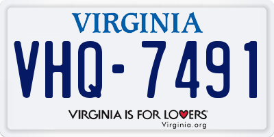 VA license plate VHQ7491