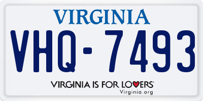 VA license plate VHQ7493