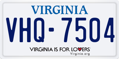 VA license plate VHQ7504