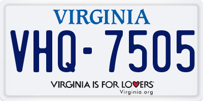 VA license plate VHQ7505