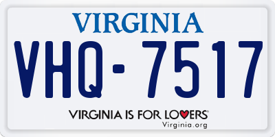 VA license plate VHQ7517