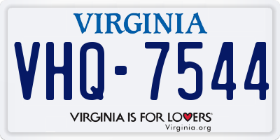 VA license plate VHQ7544