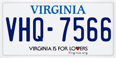 VA license plate VHQ7566