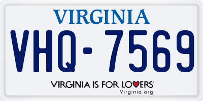 VA license plate VHQ7569