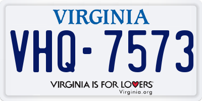 VA license plate VHQ7573