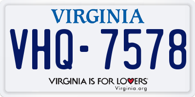 VA license plate VHQ7578