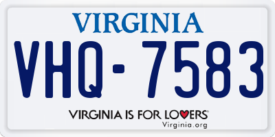 VA license plate VHQ7583