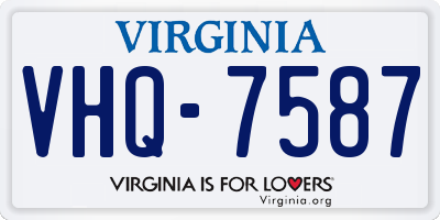 VA license plate VHQ7587