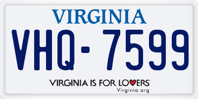 VA license plate VHQ7599