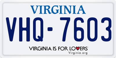 VA license plate VHQ7603
