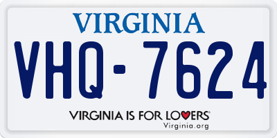 VA license plate VHQ7624