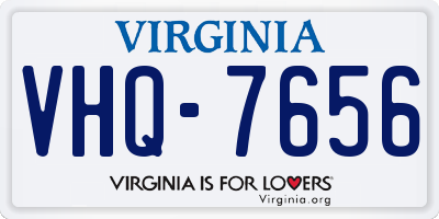 VA license plate VHQ7656