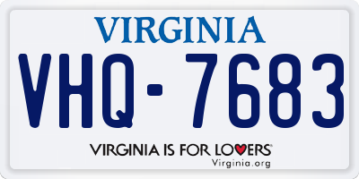 VA license plate VHQ7683