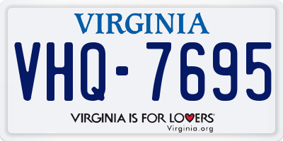VA license plate VHQ7695