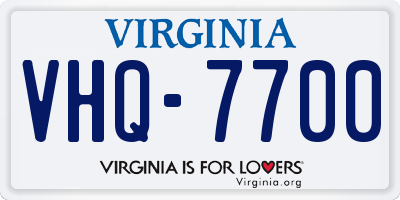 VA license plate VHQ7700