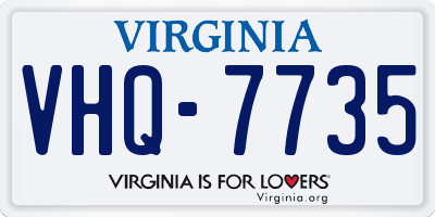 VA license plate VHQ7735