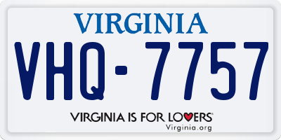 VA license plate VHQ7757
