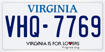 VA license plate VHQ7769