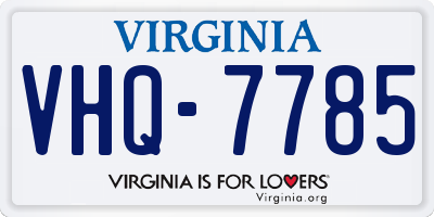 VA license plate VHQ7785