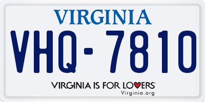 VA license plate VHQ7810