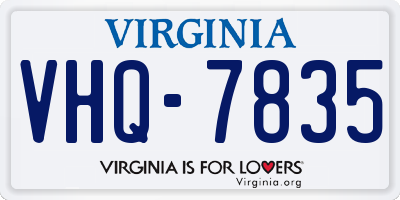 VA license plate VHQ7835