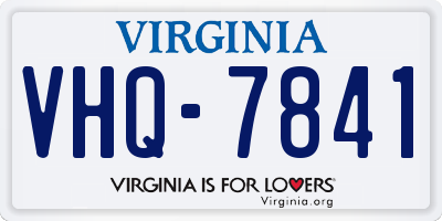 VA license plate VHQ7841
