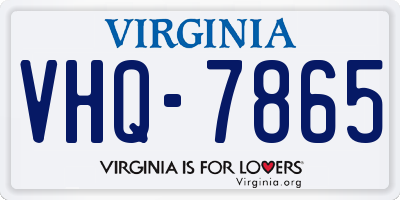 VA license plate VHQ7865