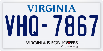 VA license plate VHQ7867