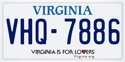 VA license plate VHQ7886