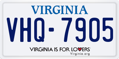 VA license plate VHQ7905
