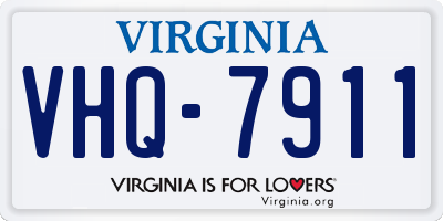 VA license plate VHQ7911