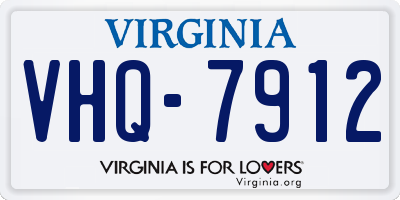 VA license plate VHQ7912