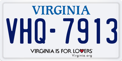 VA license plate VHQ7913