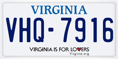 VA license plate VHQ7916