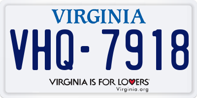VA license plate VHQ7918